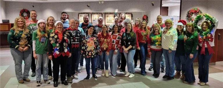 FNBB staff in Christmas clothes